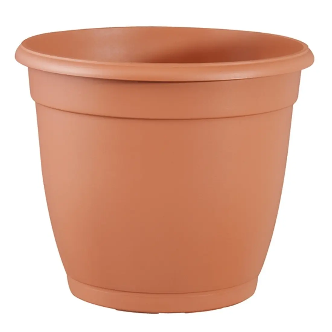 212 MAIN Poppelmann T117PDB28S Medium Size Round Terra Cotta Plastic Planter - 11" H x 11" W x 9.3" L, Drainage, Easy Stacking, Outdoor Weatherproof for Deck Decor, Mediterranean Garden, Healthier Plants