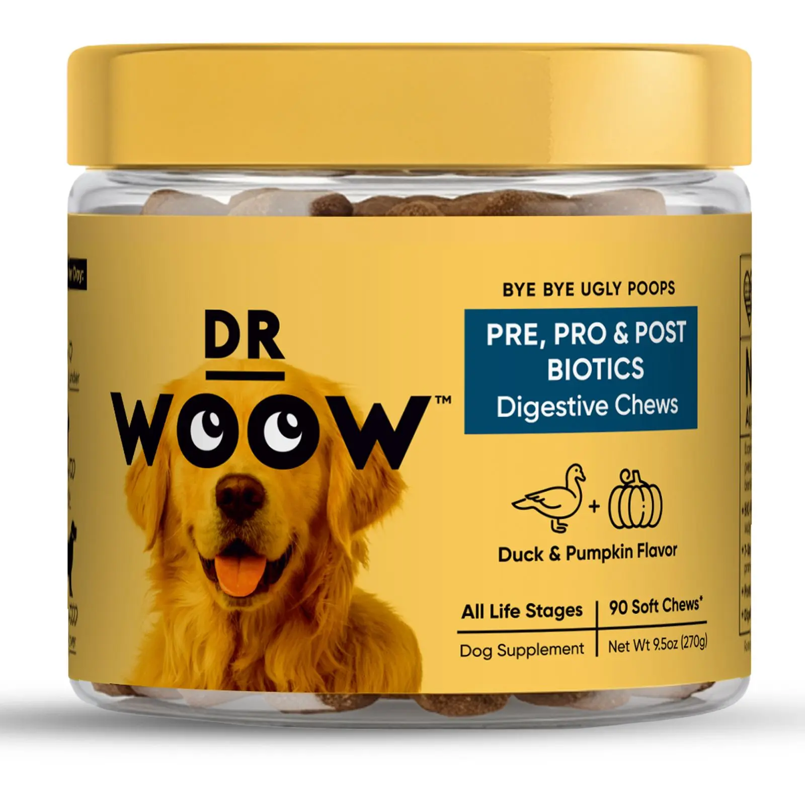 Pre-Pro-Postbiotic Chews for Dogs – Gas, Bloating & Digestion Support | Dr WOOW Feeding