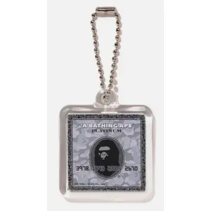 Bape Card Keychain Silver Camo