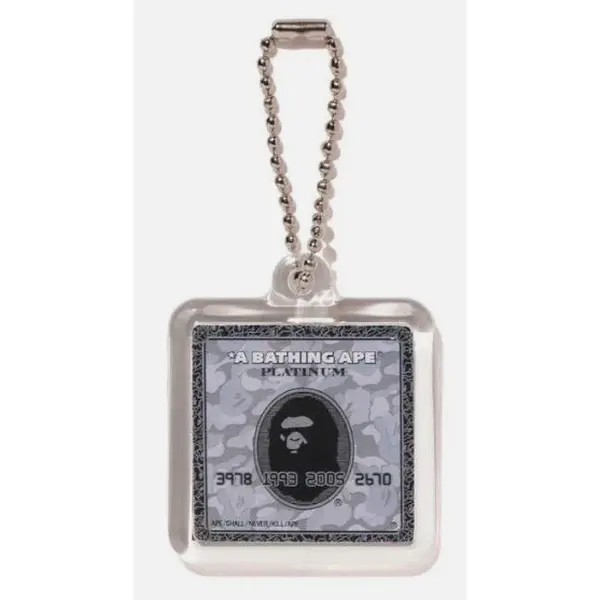 Bape Card Keychain Silver Camo