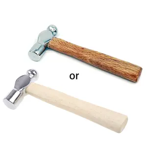 Multipurpose Mini Hammer with Round for Head Metal Hammer Wooden Handle Hammer
