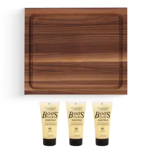 John Boos Walnut Wood Juice Groove Cutting Board w/Boos Block Care Cream, 3 Pack John Boos Walnut Wood Juice Groove Cutting Board w/Boos Block Care Cream, 3 Pack