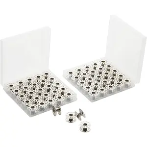 56 count Bobbins Metal Sewing Machine Bobbins with 2 Storage Cases - Universal Steel Thread Bobbins for   Use Sewing Machine (28pcs/Box)
