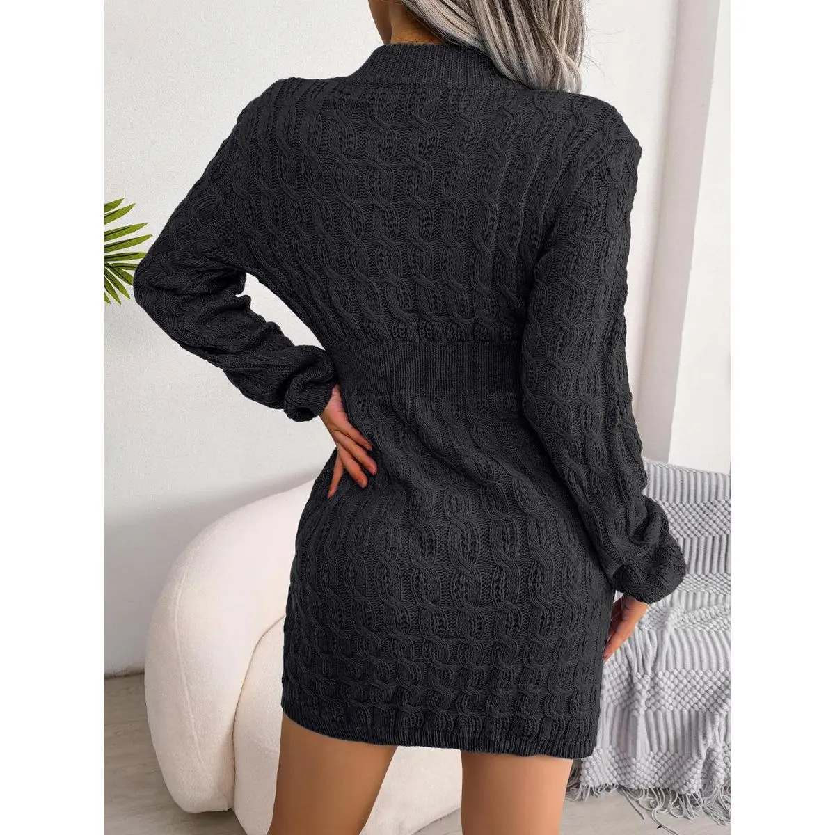 Women's Plain Round Neck Cable Knit Bodycon Sweater Dress Elegant Fashion Casual Long Sleeve Jumper Dress for Daily Outdoor Wear Women's Knitwear for Autumn & Winter Casual Dresses - TikTok Shop Women's Plain Round Neck Cable Knit Bodycon Sweater Dress Elegant Fashion Casual Long Sleeve Jumper Dress for Daily Outdoor Wear Women's Knitwear for Autumn & Winter Casual Dresses - TikTok Shop
