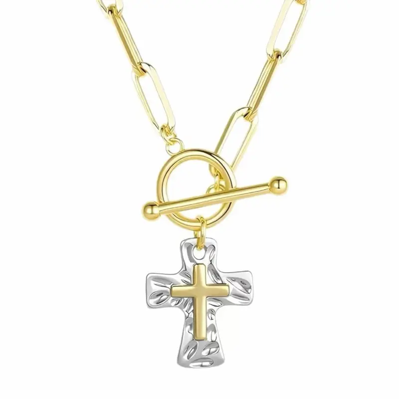 The Hammered 'Steadfast Cross' Necklace jewelry
