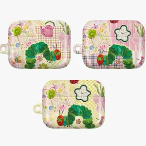 Whimsical Caterpillar AirPods Case – Cute Cottagecore Aesthetic AirPod Cover for AirPods 4 3 2 1 & AirPods Pro 3 2 1 | Whimsical Garden Collage with Bug & Floral, Kawaii Scrapbook Style, Soft Pastel Nature Vibes, Gift for Her Women Girls