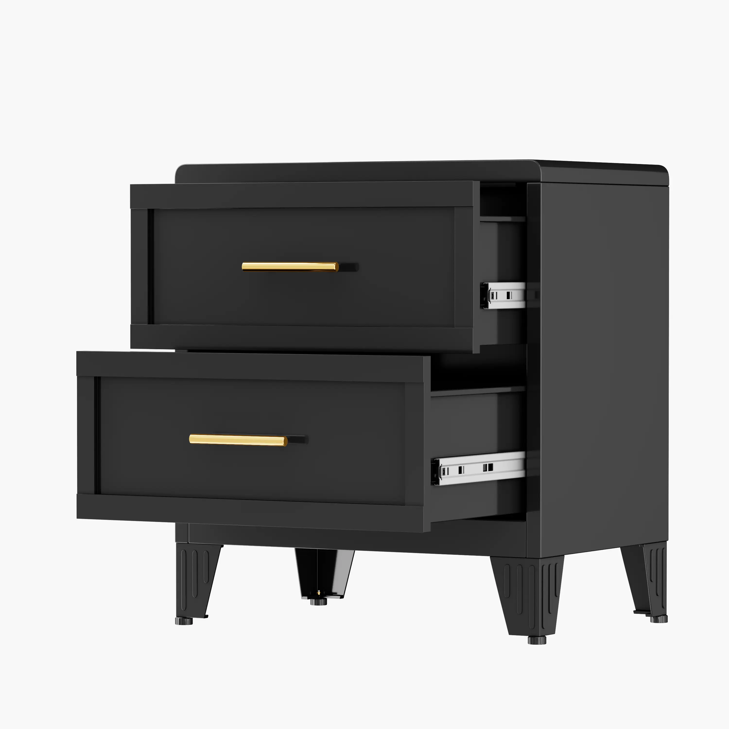 2 Drawers Black