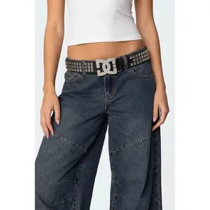 Women Men Rhinestones Belt, Studded Leather Belt Diamond Waist Belt,  Fashion Belt for Party, Birthday Gift