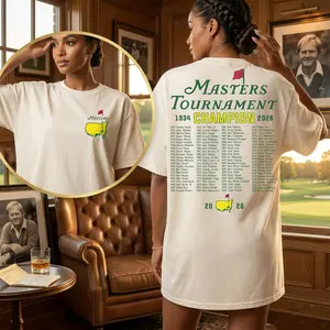 [Made USA][Comfort Colors Shirt] Masters Tournament Champion List Shirt, Comfort Colors Golf Tee, The Masters Tournament 2026 Shirt, Classic Golfer Gift Apparel, Vintage Golf Fan Tee, Classic Golfer Gift Apparel - Womenswear