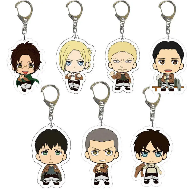 Anime Keychains - Shingeki No Kyojin Rivaille Ackerman Eren Jaeger Acrylic Keychain - Cute Ancients Beasts Acrylic Keychain - Cute Characters, Kawaii Bag Charm for Keys, Backpack & Gifts, Collectible Fan Accessory, Aesthetic Game Merch!