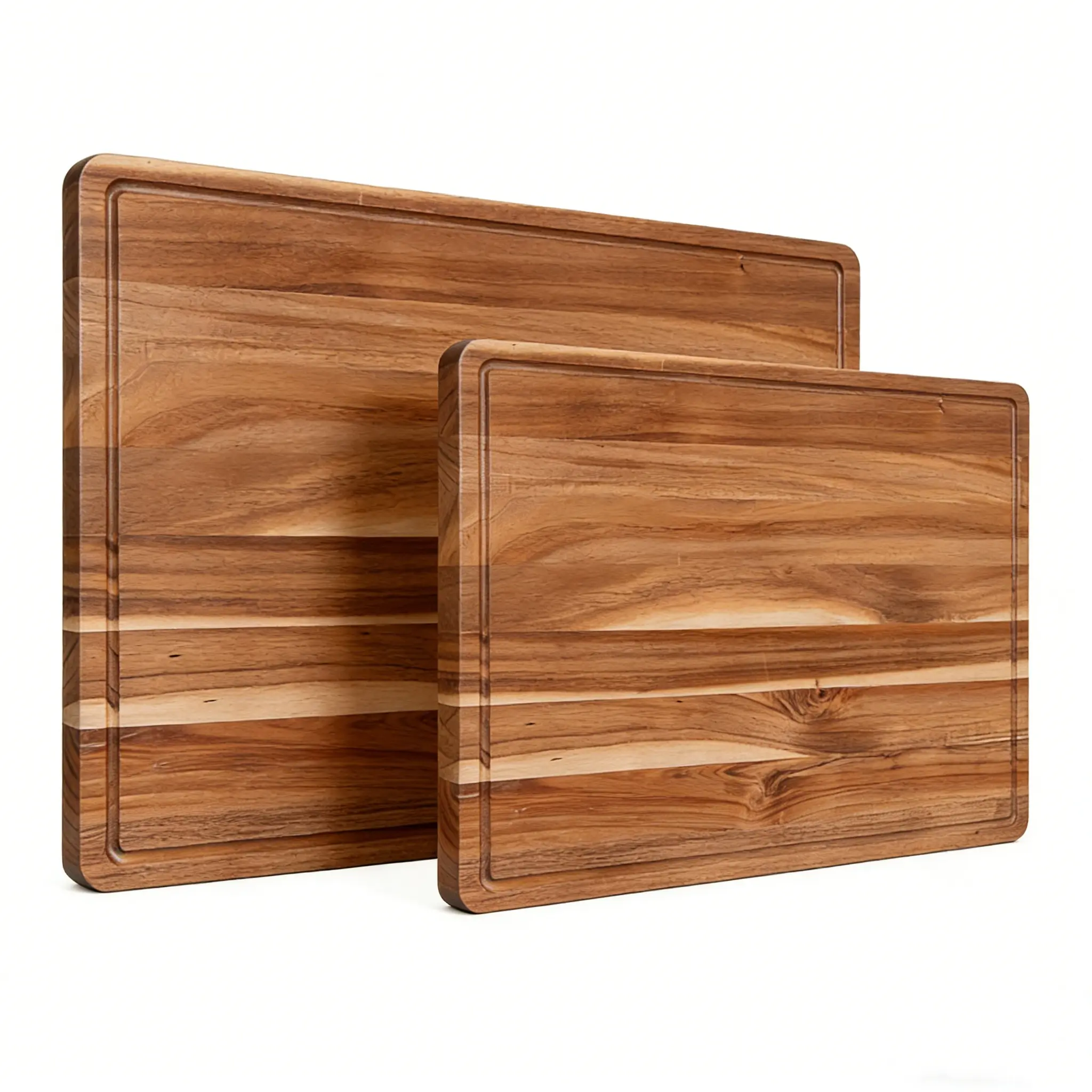 Extra Large Flippable Wooden Cutting Board - Acacia Wood Butcher Block with Built-in Juice Groove, Carry Handle, Sturdy Stylish Design for Kitchen Cheese Prep & Cooking Tasks, Wooden Cutting Boards