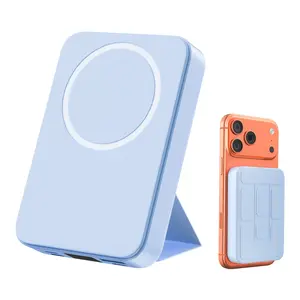 10000mAh Magnetic Multifunctional Power Bank, 15W Portable Wireless Fast Charging Powerbank, LED Display with Foldable Stand, Battery Pack Compatible with iPhone 16/15/14/13/12/Pro/Pro Max/Plus Series