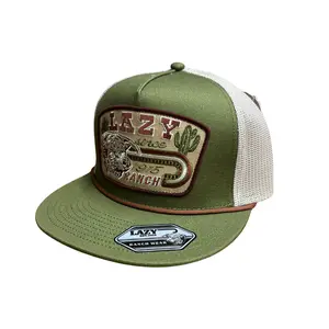 Lazy J Hat - Olive/White Brewster