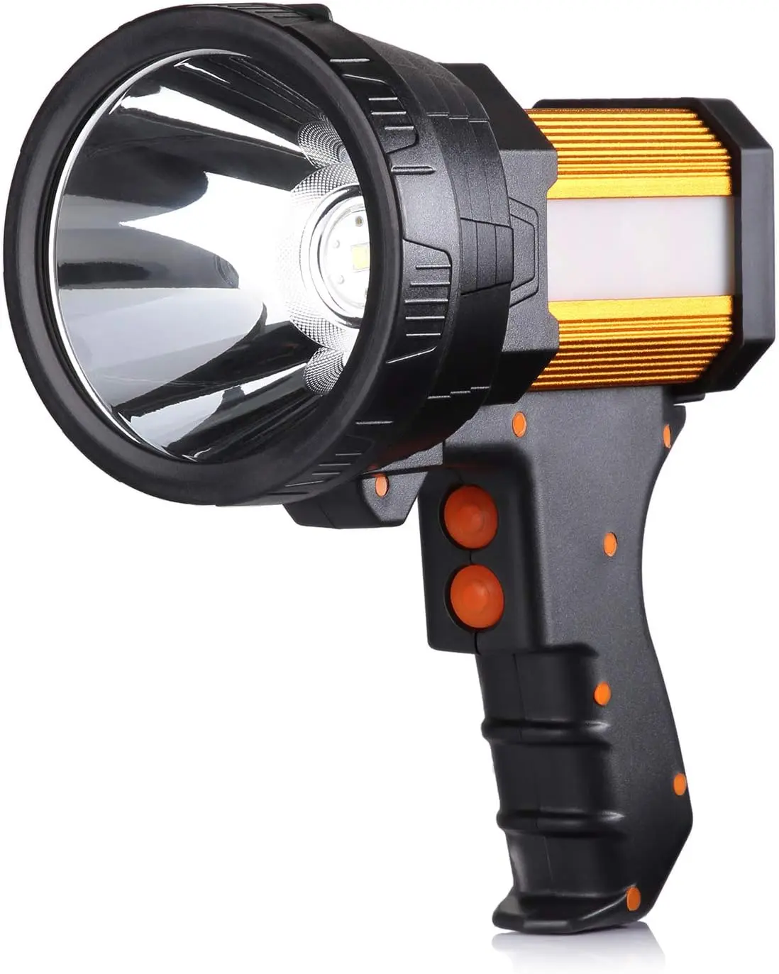 Rechargeable Spotlight,1000000 Lumens Spot Lights Hand held High lumens Large Flashlight Handheld Spotlight Lightweight and Super Bright Flashlight (Aluminium_Alloy Golden)