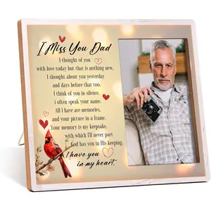 Memorial Dad Photo Frame - Bereavement Gifts For Loss Of Father - I Miss You Dad Sympathy Condolence Gift Picture Frame - - In Loving Memory Photo Frame Gifts -B19