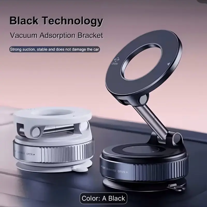 360° Rotating Magnetic Car Phone Holder – Foldable Dashboard Mount