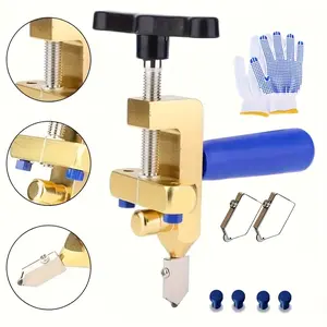 Tile Cutter Hand Tool, 2 in 1 Glass Tile Cutter Breaking Pliers, Manual Tile Cutter with 3 Tungsten Steel Blade, Mirror Cutting Tool for Home DIY Cutting Glass Tile Glazed Ceramic