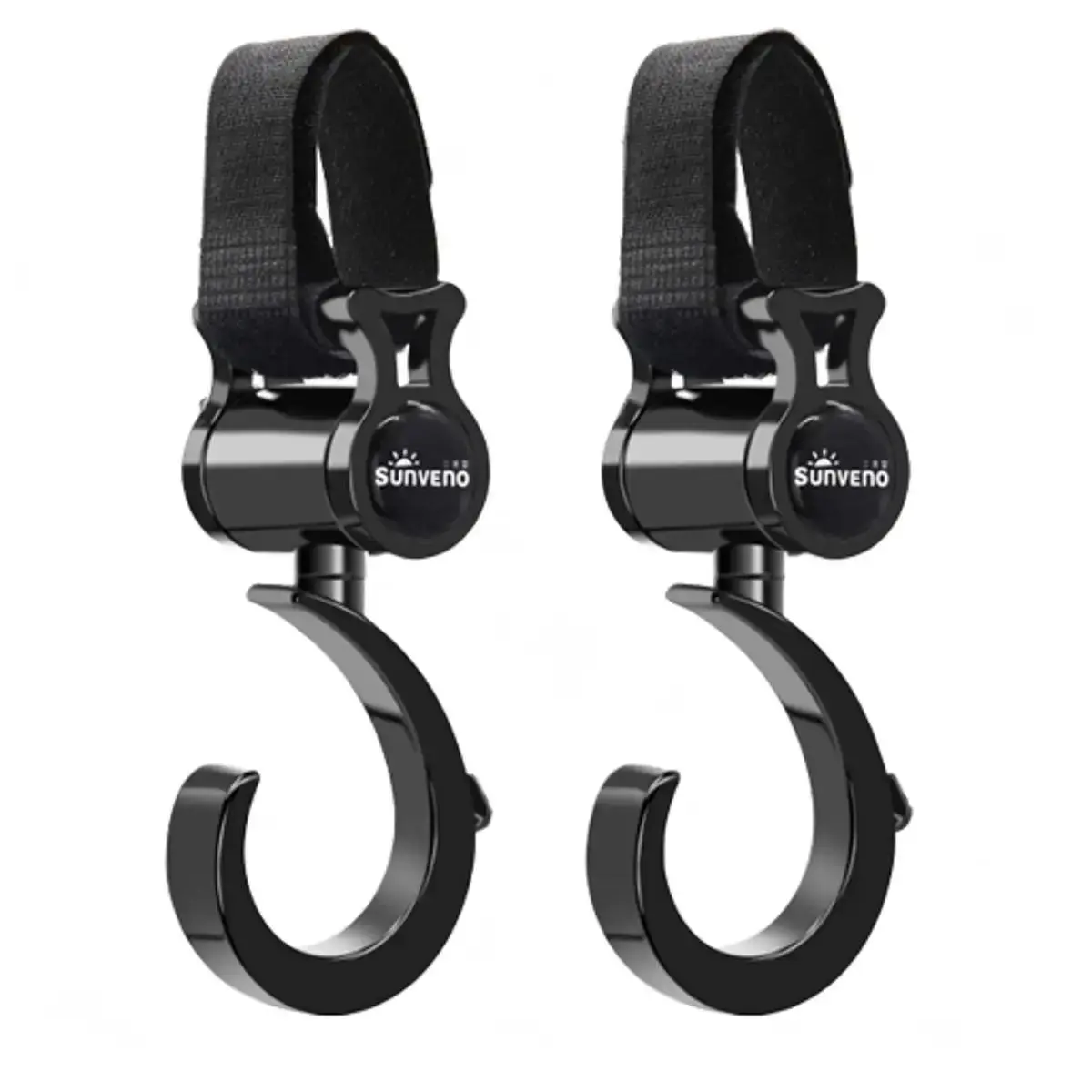 SUNVENO Baby Stroller Hooks for Mom Purse Shopping Grocery Bag and Accessory - (2 Pack)