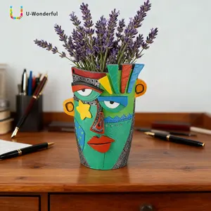 Indian face vase, artistic flower pot