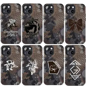 Old School Southern Style Deer Duck Fish Camo Phone Case, Sitka Camouflage Redneck Duck, Georgia Cotton Phone Case Protection, Shockproof For IPhone 17-12, Pro Max, Pro Plus, and Samsung S25 24 23 Safety Case