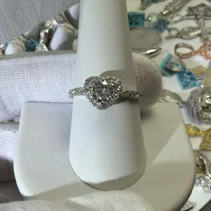 Sterling Silver 1.31ctw Moissanite Heart Ring SIZE 6