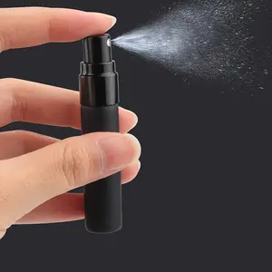 2pcs Perfume Refillable Filling Bottle Portable Mini Perfume Plastic Bottle, Travel Cosmetic Dispensing Tool, Black