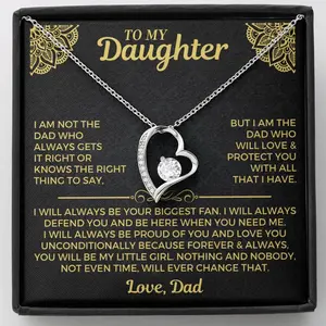 To My Daughter - Love Dad - Beautiful Gift Set Necklace, Gift for Daughters, Teenagers, Girls, Anniversary Necklaces, Birthday Christmas