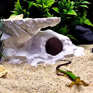 3D Printed Realistic Rock Cave for Fish Tank, Small Fish Hideaway House, Climbing Pet Tank Landscaping Water Grass Pot Decoration