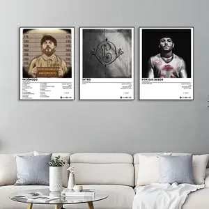 3-piece set of Tito Double P-Incómodo-intro-POR SUS BESOS music album covers, durable and waterproof soft canvas, modern wall decoration, suitable for home, bedroom, living room, office, modern art prints, ideal gift for music lovers, frameless.