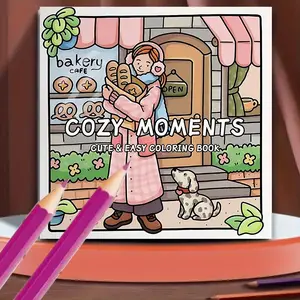 20 Pages Coloring Book, 1 Count Cute Girl Pattern Coloring Book, Stress Relief Coloring Book for Teens & Adults, Birthday Gift for Friend