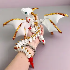 3D Printed Dragon Sculpture, Large Eyes, Jointed, Classic Style, Plastic Material, Perfect for Living Room/kitchen Holiday Decor, Collectible Figurines