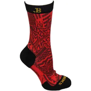 ASICS Mens Jb Elite Crew Socks Wrestling Athletic Casual  - Red