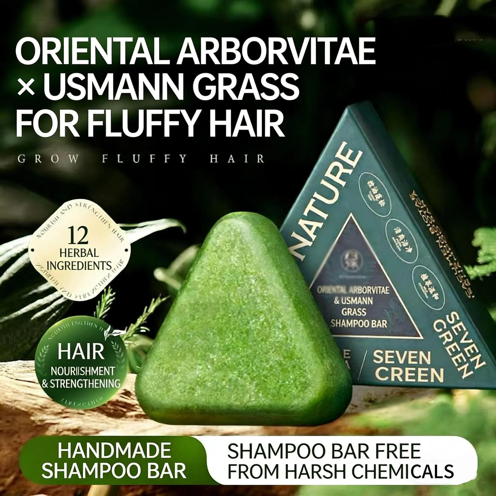 Nature Triangle Shampoo Bar Calming & Strengthening Hair for Women