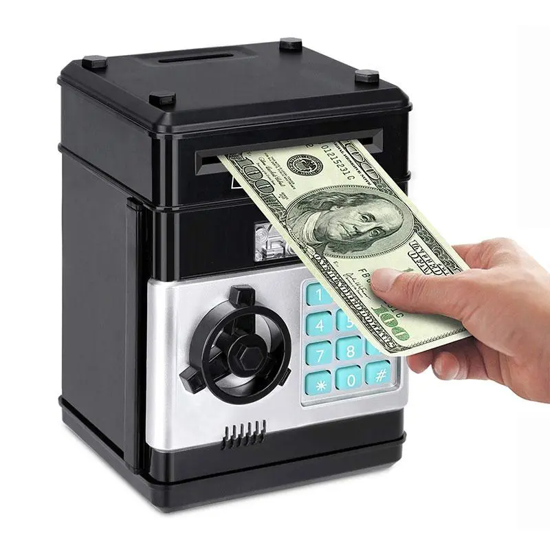 Piggy Bank Atm Machine, Cartoon Design Electronic Password Lock, Cash Coin Storage, Automatic Roll Function, Ideal Gift for Kids, Password Safe, Coin Box, Coin Savings Bank