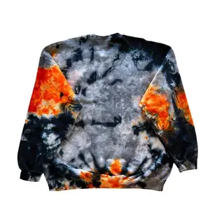 Haauunted Fog Tie Dye Sweatshirt Orange Grey Black Sizes Small to 5X Casual Cotton Crewneck Streetwear Pullover Soft