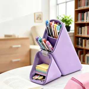 Fashionable Silicone Pencil Case, Foldable Large Capacity Desk Organizer, Portable High-Quality Design for Office and Study