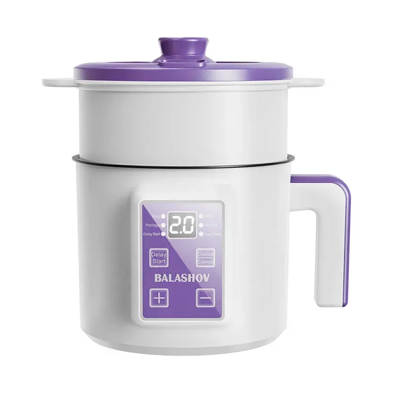 BALASHOV 1.7L Ceramic Non-Stick Pot Electric Rice Cooker - Single Layer, 220V, Smart Multifunctional Multicooker for 2-3 People, Home Kitchenware Cookware