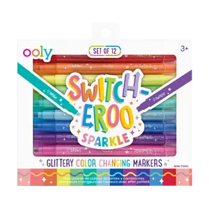 Ooly Switch-eroo Sparkle Glittery Color Changing Markers-- Set of 12