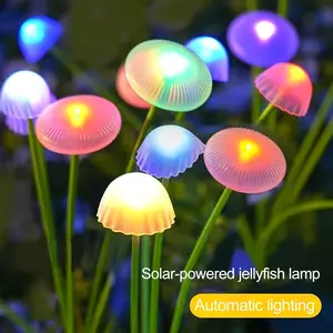 Solar Ground Stake Light with Realistic Jellyfish Design, Garden Decoration Lamp, Warm/cold Color Options, Outdoor Patio Pathway Decor, Solar Pathway Lights, Outdoor Garden Lighting
