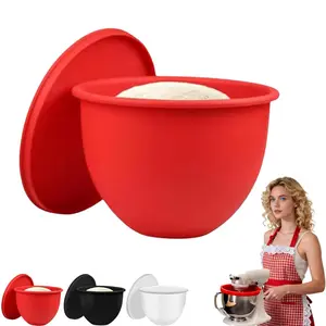 Silicone Bowl Liners for Kitchen Aid Mixer 5 Qt, Durable Mixing Bowl Insert with Lids Compatible with Tilt-Head & Bowl-Lift Stand Mixers, for Baking Cooking, No More Replacement Mixer Bowls Needed