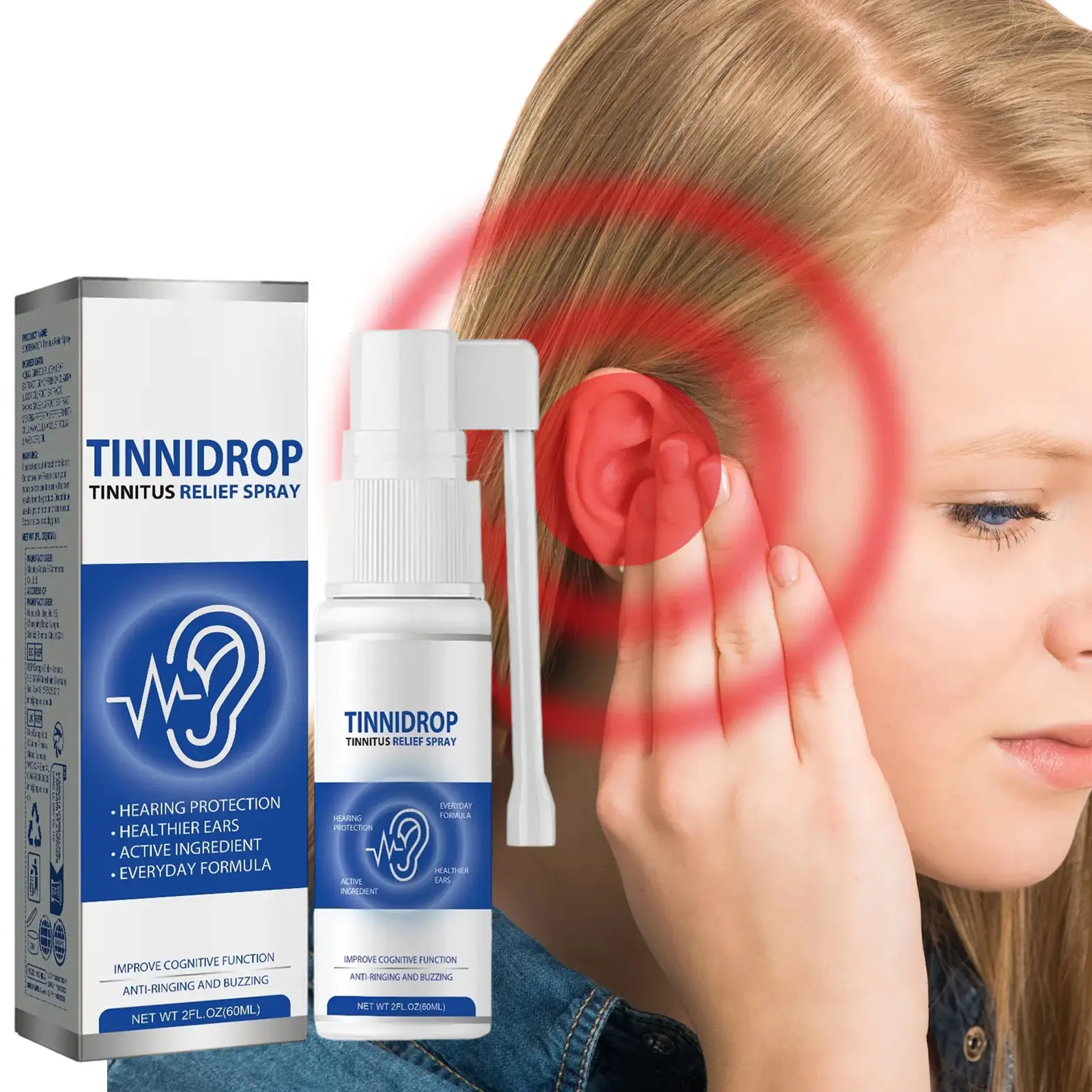 Ear Comfort Spray - Ear Care Formula, Ear Drops Treatment for Buzz & Ringing Relief, Natural Comfort Support, Daily Formula Wellness Maintenance Bring Quiet Back Home