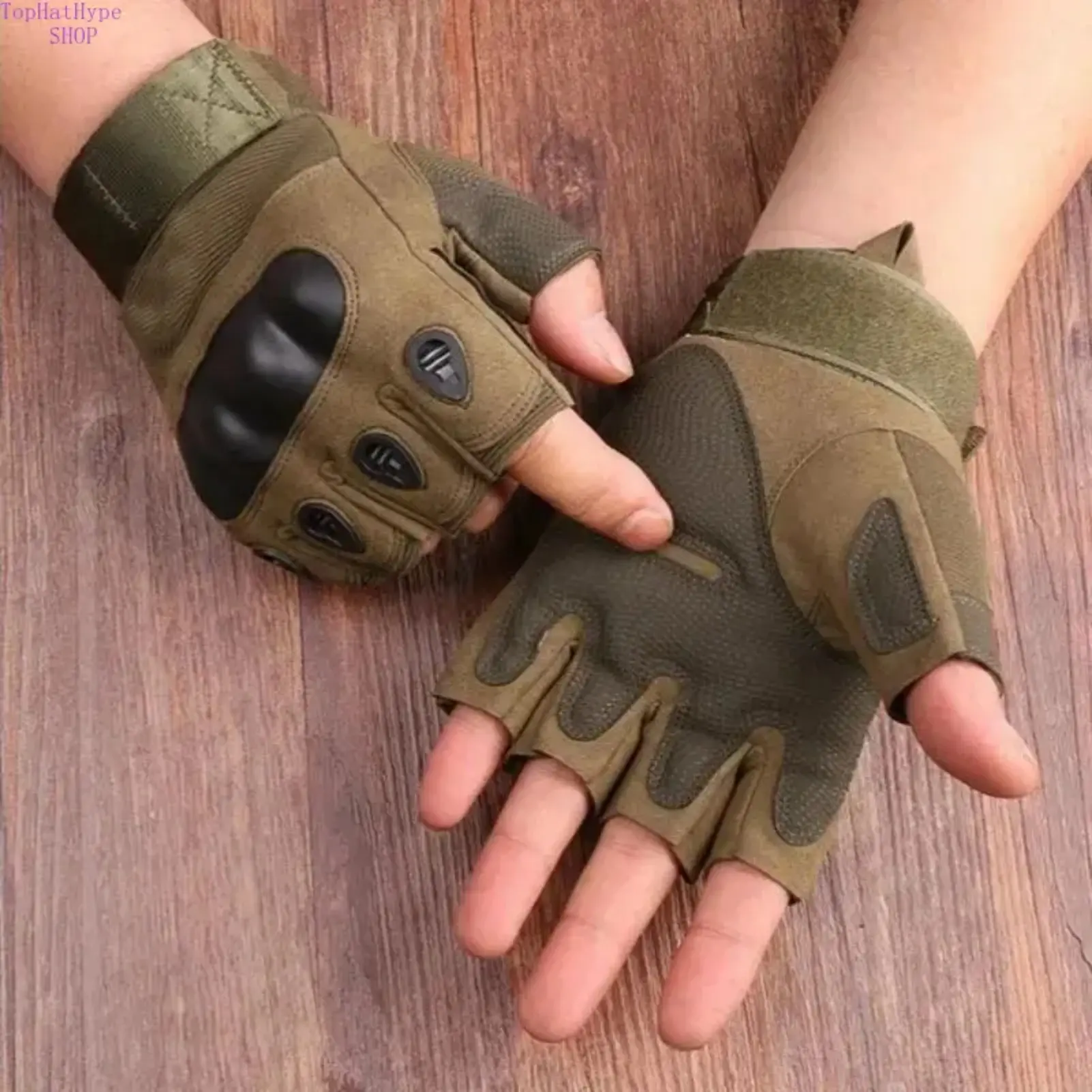 Men's Half Finger Tactical Gloves, Breathable Non-Slip Outdoor Military Gloves, Durable Protective Fingerless Gloves for Shooting, Cycling, Hiking, Camping, Motorcycle Riding & Heavy Duty Work