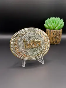 Praying Cowboy Round Hyde Buckle Rose Gold diamonds