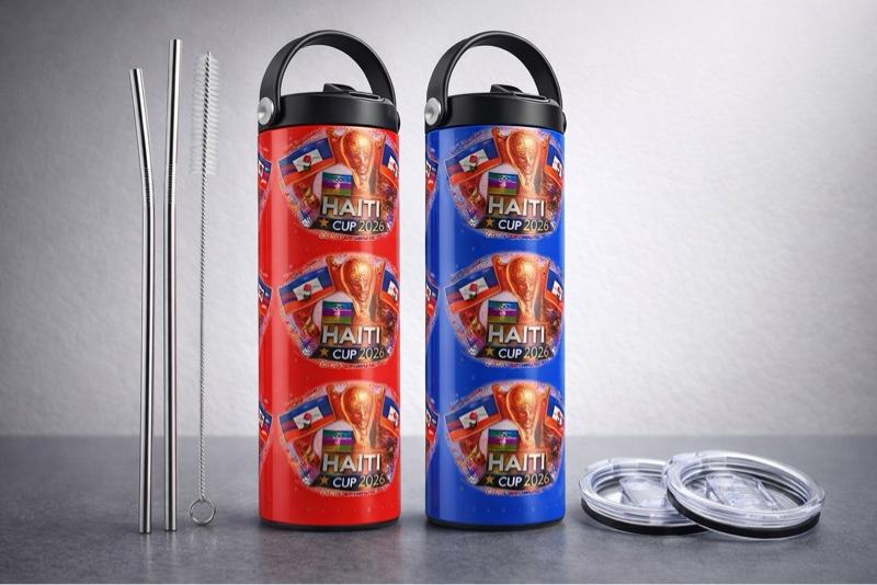 Haiti World Cup 2026 Tumbler  | Premium Insulated Travel Mug with Flag & Trophy Design | Haitian Pride Gift  Drinkware Reusable Reuse