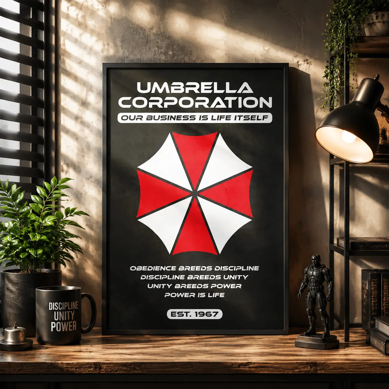 Resident Evil Movie Poster |   Umbrella Corporation Retro Wall Art Print for Bedroom, Office & Gaming Room Decor
