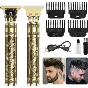 Men's Professional Gold Beard Trimmer (Luxury Gold): Wireless Charging Hair Trimming Set, with Barber-level Precision, Ideal for Home Beard Grooming
