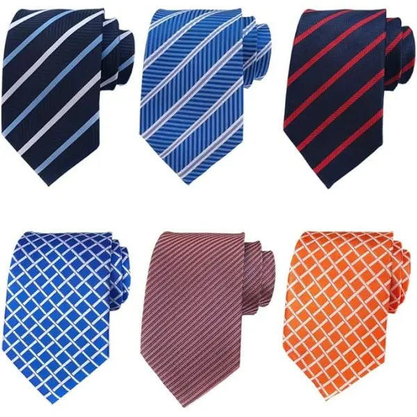 Classic Silk Neckties for Men, 6 Piece Woven Jacquard Gift Set with Stylish Designs for Formal Business Wear, Stylish Tie Design, Tie Design