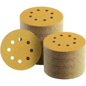 50 Sheets 5 Inch 8 Hole Sandpaper, Grits 60-800, Oxide Made, Anti-Clogging, Fast Grinding, for Track Sander, Wood/metal Polishing, Car Prep, DIY Projects