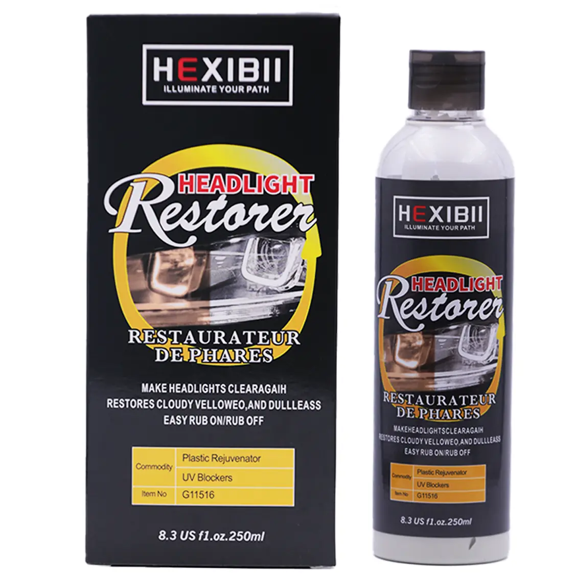 Car Headlight Restoration Kit - Headlight Repair Kit for Restoring to Like-New Condition -  Long-Lasting, Clarifying Compound & More - No Tools Required