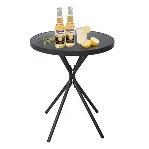 EortheX 23" Round Bistro Side Table for Patio or Home Use
